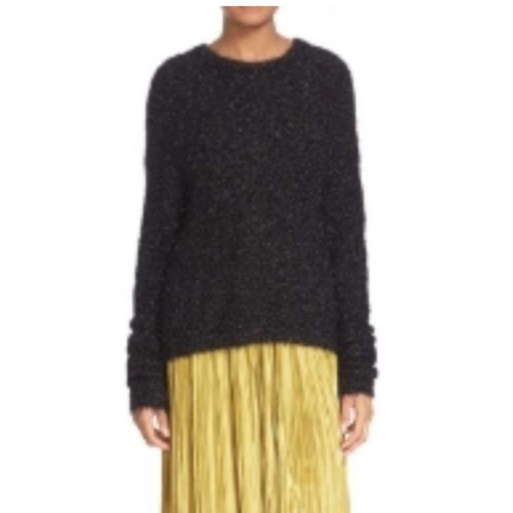 Tibi Gleam Metallic Crewneck Sweater